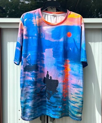 Claude Monet Impression Sunrise Impressionism XL Art Unisex Women's Tee Blouse