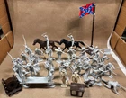 New ListingLOT 35 Vintage 1960s Marx 54mm Confederate Infantry Civil War Mortar Cavalry
