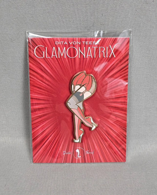 NEW / UNUSED! *RARE* Doctor Bored DITA VON TEESE 'GLAMONATRIX' Enamel Legs Pin
