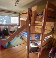 Paidi Fleximo Hochbett mit Rutsche Birke Hell massiv