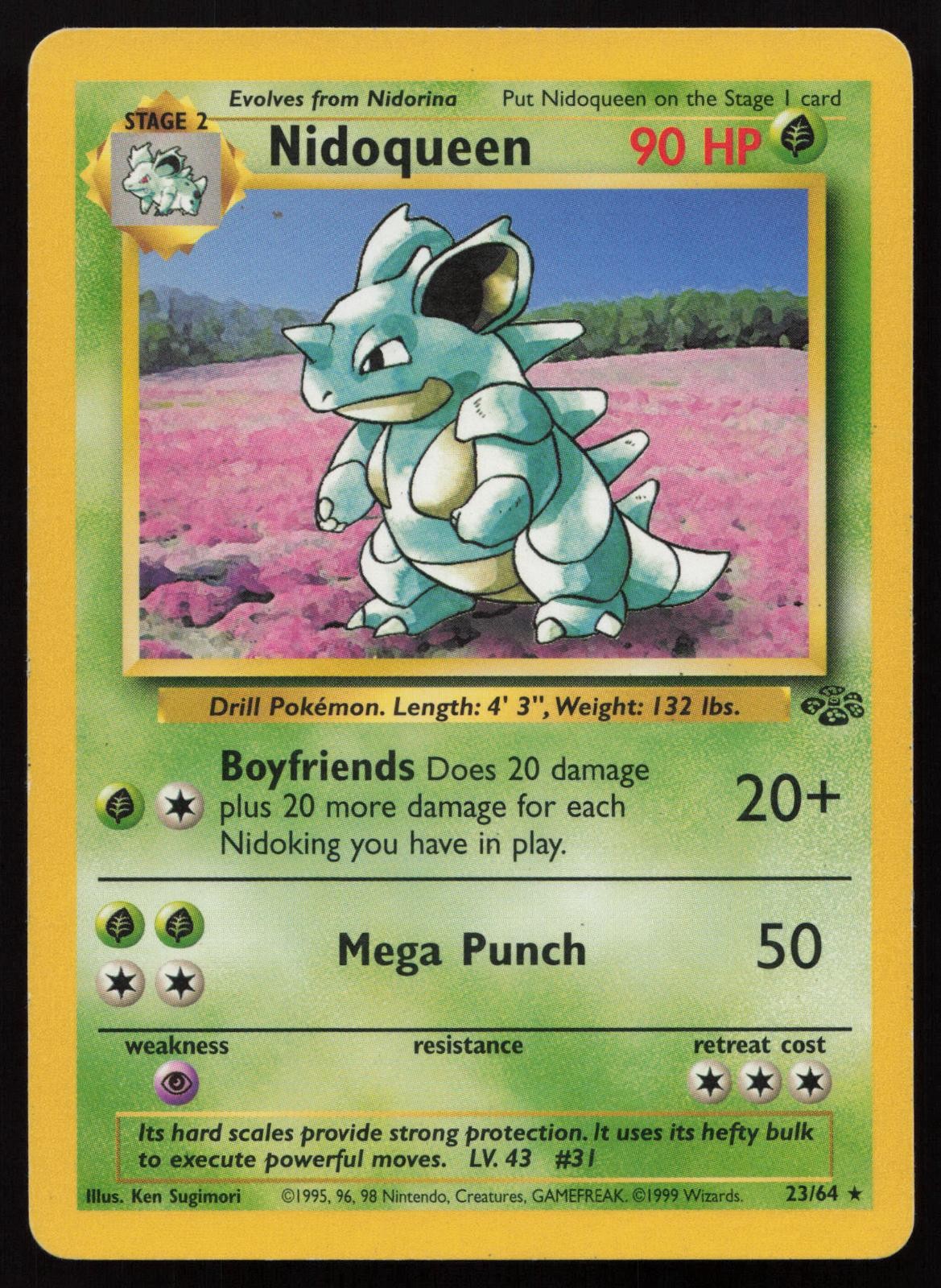 Nidoqueen 23/64 Unlimited Rare Jungle Pokemon English MP