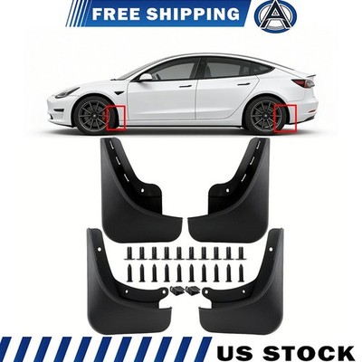 For 2024 2025 2026 Tesla Model 3 Mud Flaps Highland Accessories No Drill