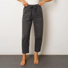 NEW WAKEE DENIM BARREL JEANS -BLACK-S6-22