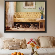 Living Room Oil Painting Dog Art French Bulldog Great Dane Canvas Print Decor