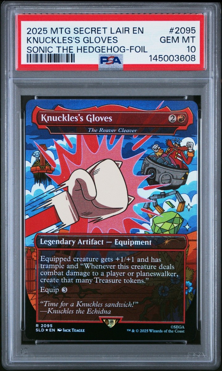 MTG Knuckles's Gloves FOIL Sonic the Hedgehog Secret Lair #2095
