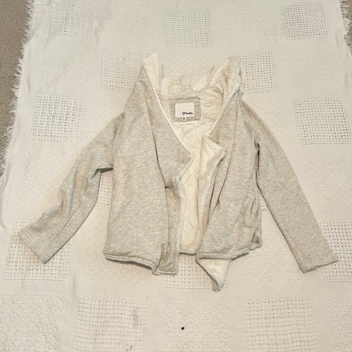 new girl's Maddie XL asymmetrical open front faux fur hooded sweater SP 4715 - Picture 7 of 11
