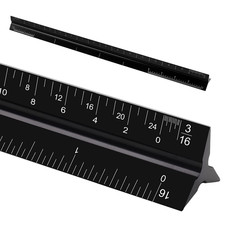 12"Architectural Scale Ruler, Aluminum Scale, Triangular Ruler,Scale Ruler Black