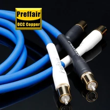 1 Pair Preffair Clear Light HiFi RCA Interconnect Cable With Silver Plated Plugs