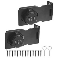 2-Pack Keyless Combination Lock 3.7" Password Hasp Door Locks Latch Black 