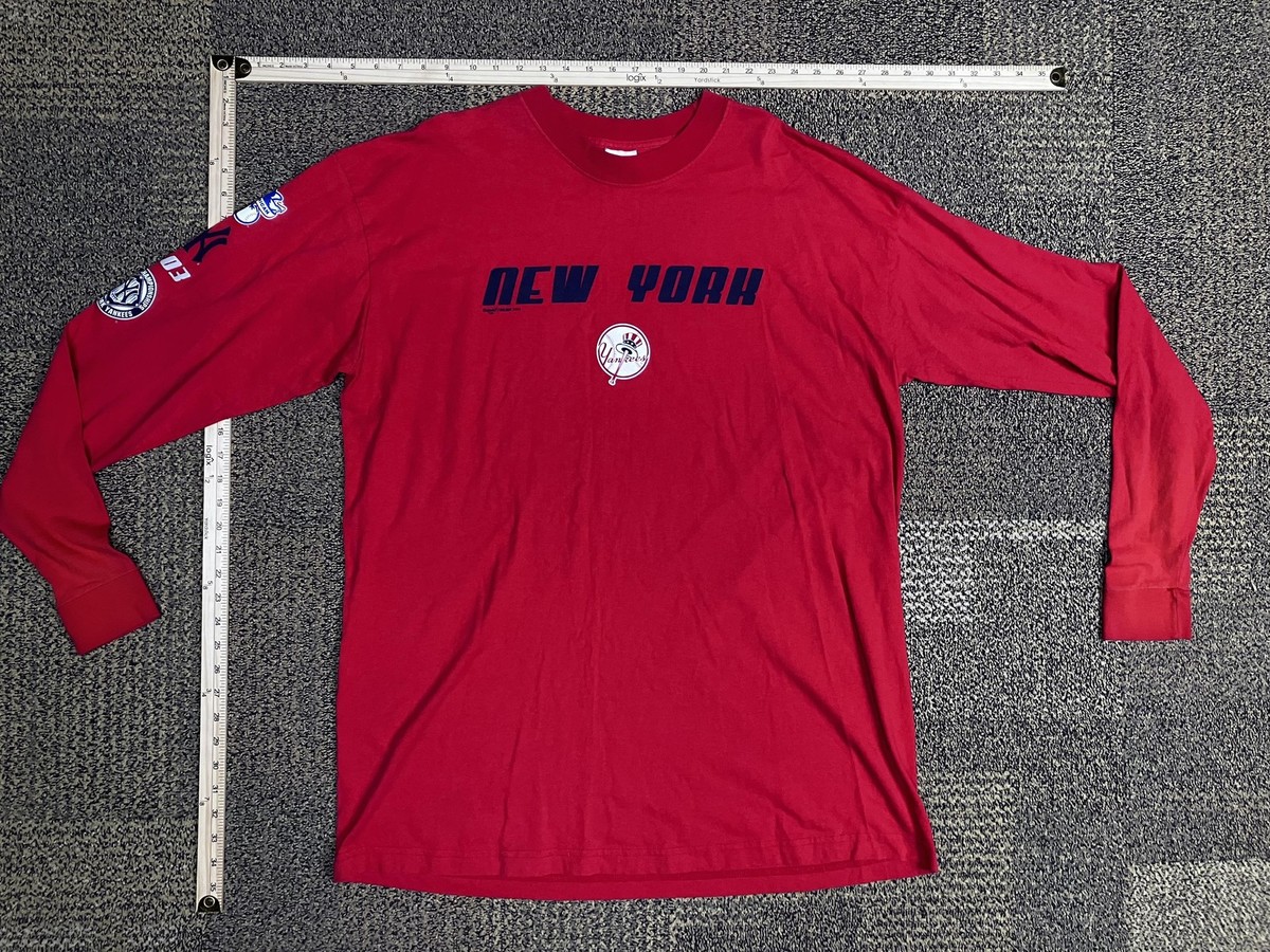 Vintage New York Yankees Shirt Mens 2XL Red MLB Baseball Long