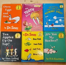 Lot Of Dr. Seuss Beginner Books Cat In The Hat Tooth Book Apples Eggs Mulberry