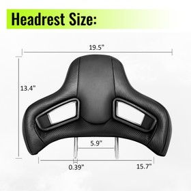 Pair Seat Headrest Neck Cushion BK CFL Rod Dia 10mm Space 150mm For Mazda 3/6 PU