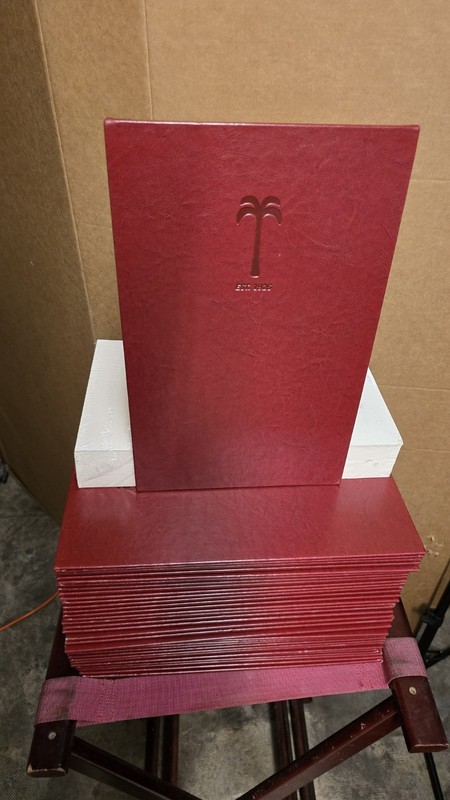 The Palm Steakhouse Memorabilia Leather Menu Holders & Final Printed L.A Menu