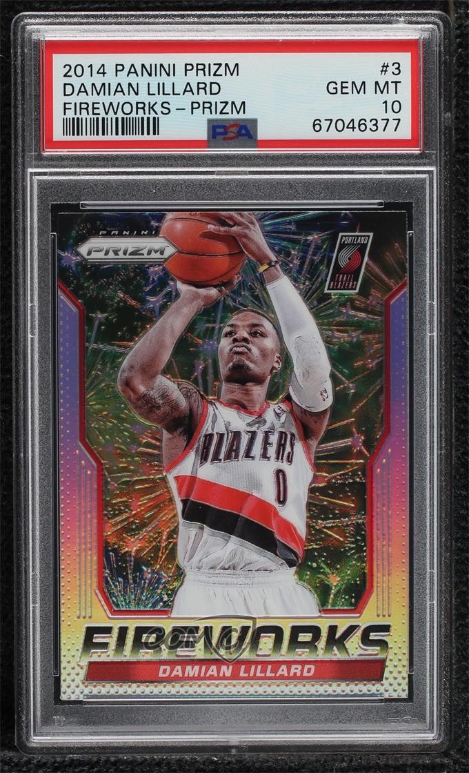 2014-15 Panini Prizm Fireworks Prizm Damian Lillard #3 PSA 10 GEM MT