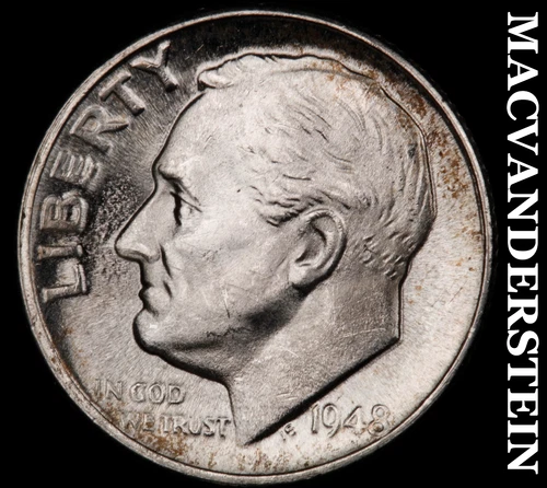 1948-D Roosevelt Dime- Silver- Choice Gem Brilliant Uncirculated Luster #i8996