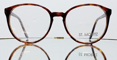 Vintage ST. MORITZ NORRIS Eyeglasses DEMI AMBER New Plastic 52-18-140 Hong Kong