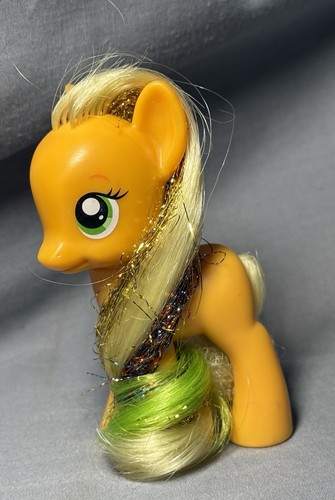 My Little Pony Apple Jack G4 2010 Tinsel Brushable Mane Hair Sparkle Frizzy Hair - Picture 8 of 12