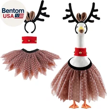 Porch Goose Outfits,Gauze Skirt with Reindeer Headgear,Brown Nose Sleeve,Bell Ne