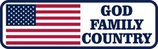 Patriotic God Family Country Vinyl Sticker Car Vehicle Decal 8in. X 2.5in.