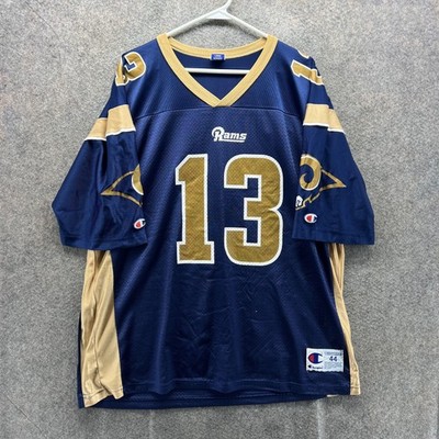 Vintage Kurt Warner St Louis Rams Jersey Mens Large Blue NFL