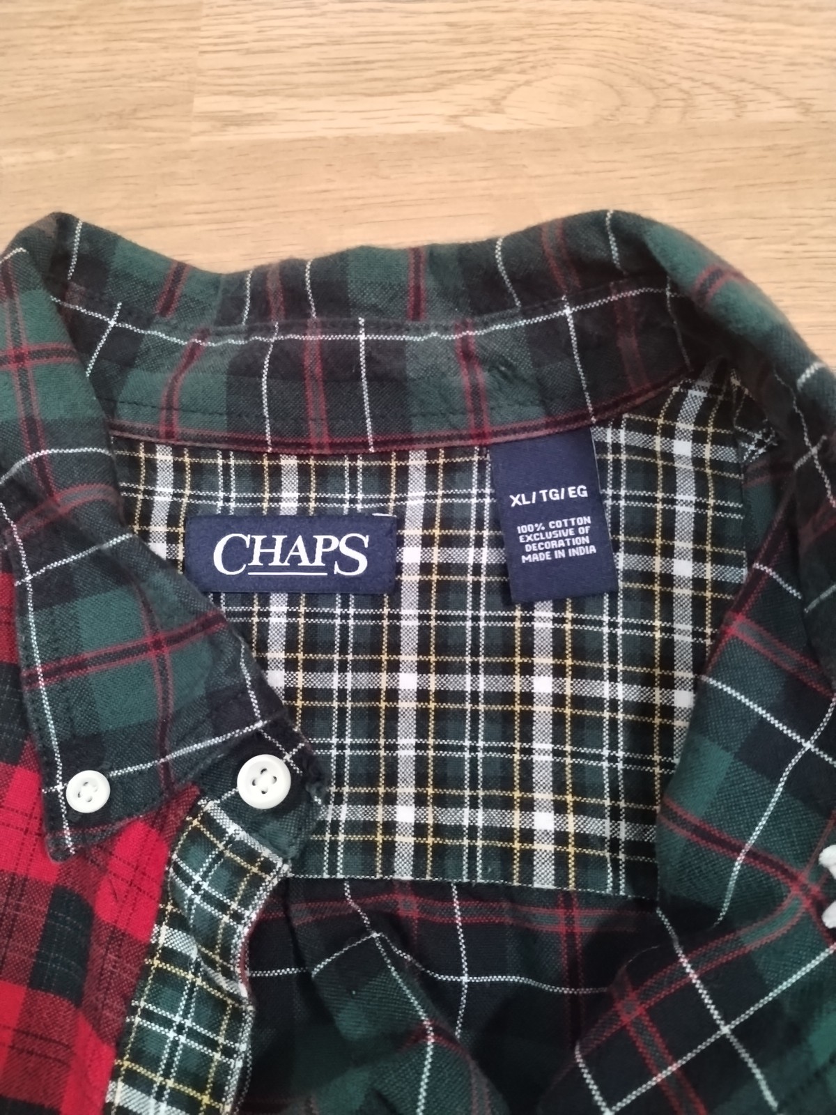 Chaps Flannel Patch Work Button Down Shirt Extra … - image 5