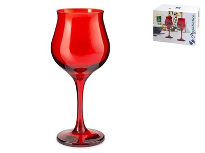 Pasabahce Wavy Set 6 Rotweingläser, aus Rotglas, cl 37