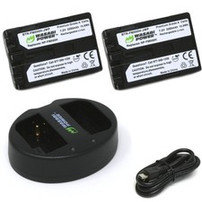 Wasabi Power Battery 2-Pack and Dual Charger for Sony NP-FM500H