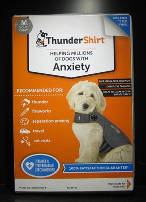 THUNDERSHIRT MEDIUM DOG ANXIETY JACKET THUNDER GRAY