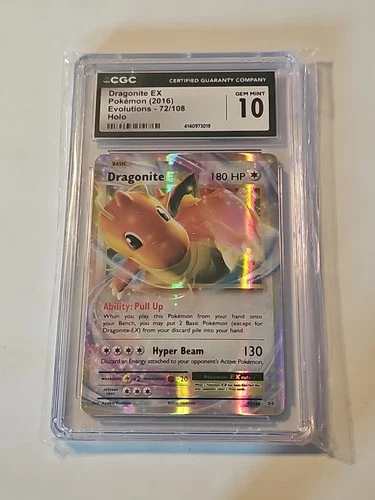 ✨✨✨ CGC 10 Dragonite EX 72/108 Evolutions Pokemon Card