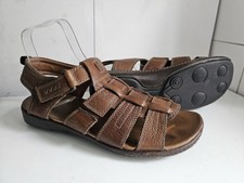CLARKS ACTIVE AIR UK 11 EU 45 MEN BROWN LEATHER STRAPPY GLADIATOR SUMMER SANDALS