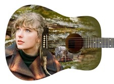 Taylor Swift Autographed Signed Acoustic Custom Photo Guitar Evermore ACOA Taylor Swift Autographed Signed Acoustic Custom Photo Guitar Evermore ACOA