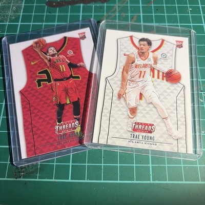 2018-19 Panini Threads Trae Young Rookie Set Red & White Uniform RC Set
