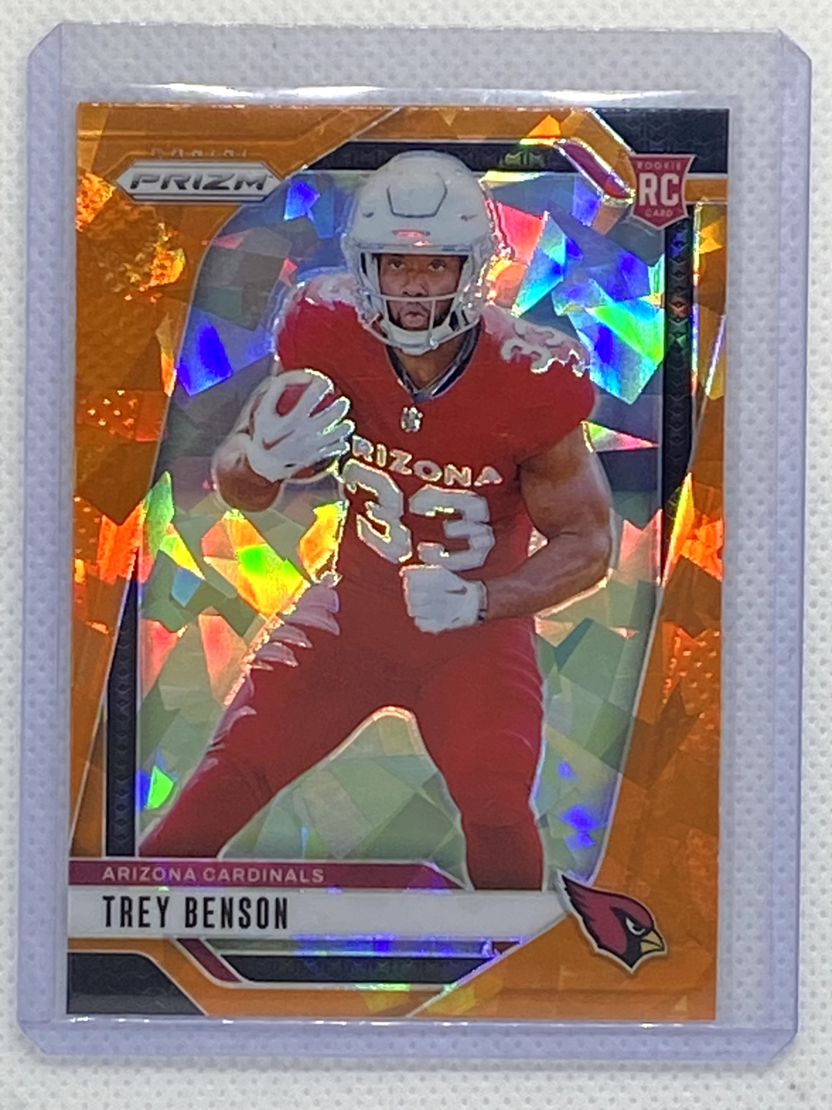 2024 Prizm Trey Benson Prizm Orange Ice Rookie No. 392 Cardinals