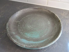 Shearwater Pottery Plate 9” Green Earth Tones ~ GREAT!