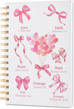Bible Journal for Women, Christian Prayer Journal Pink Notebook Gifts for Teen G