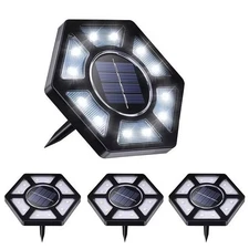 12LED Solar In Ground Lights Outdoor Buried Lamp Disk For Lawn Pathway Garden