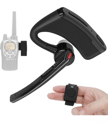 Bluetooth Wireless Two Way Radio Walkie Talkie Headset Earpiece with Finger P...