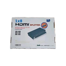 1x8 8-Port HDMI Video Splitter Amplifier Repeater Box Hub 3D 1080p 1-In 8-Out