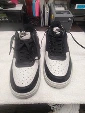 Men's 7.5 Nike Court Vision Shoe. Black And White. 