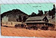 RARE c1913 Post Office Log Cabin LOGCABIN Larimer County Ghost Town STANLEY CARS