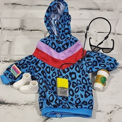 Barbie Doll Clothes Lot Oversized Hoodie Sneakers CD Player Comfy Urban Street