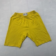 Vintage Biker Shorts Women s M Yellow High Rise Cotton Stretch Retro