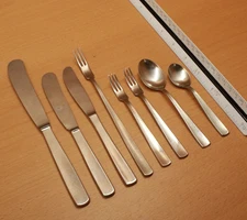 RARE LOT 8 Gense Facette Sweden Stainless Serving Utensils Forks Spoons Knives