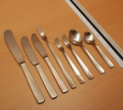 RARE LOT 8 Gense Facette Sweden Stainless Serving Utensils Forks Spoons Knives