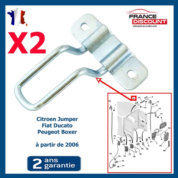 2X TüRschloss Halter FüR Heck TüR Ducato Boxer Jumper 8724.H5 1362281080-image