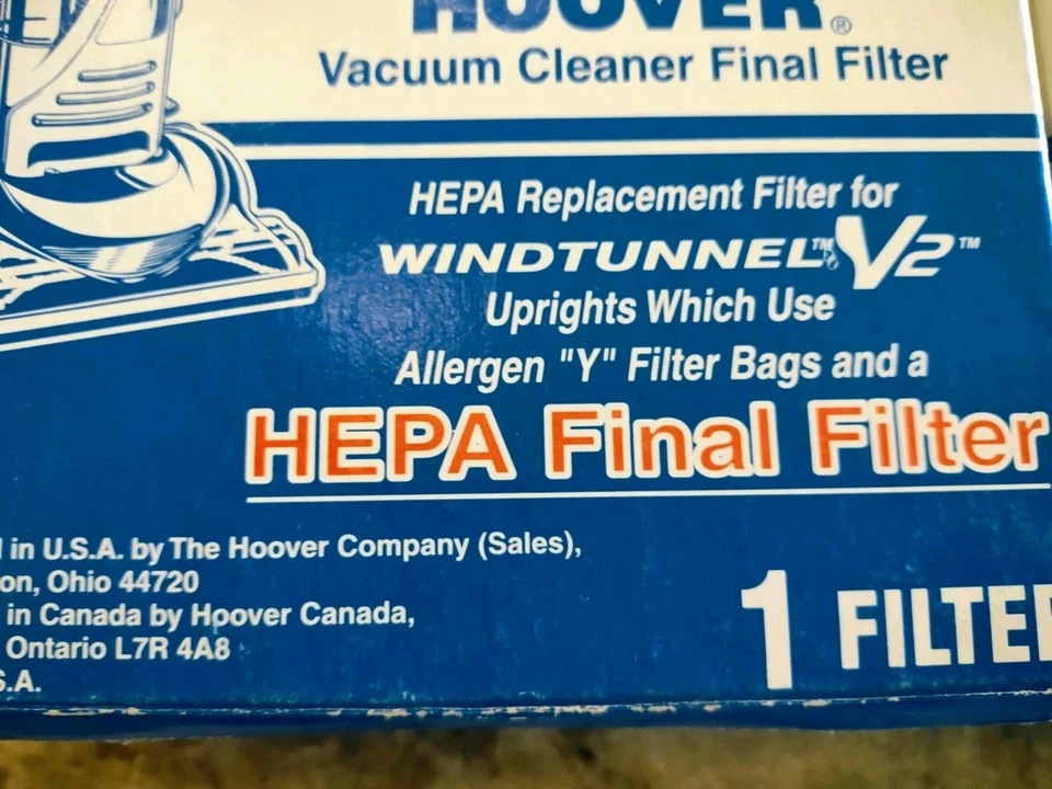 Genuine Hoover Vacuum Cleaner HEPA Final Filter 2 Sealed 2002 Boxes WindTunnel - Image 3 of 4