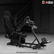 Dardoo Racing Simulator Cockpit Semi Open With Black Seat Fits for Logitech G920