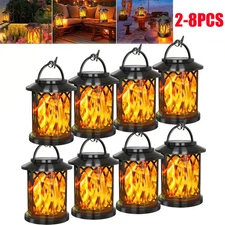 Solar Lantern Outdoor Lights, Upgraded Flickering Flame Solar Lanterns Lights