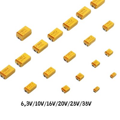 6,3V/10V/16V/20V/25V/35V SMD Tantal Kondensatoren 10uF bis 470uF D-Typ ±10% ±20%