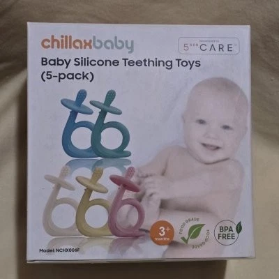 Chillax Baby Silicone Teething Toys 5-Pack Model NCHX006F BPA Free Food Grade